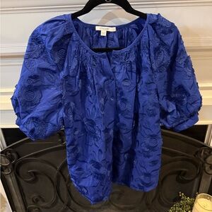 Chico's Vibrant Blue Textured Blouse